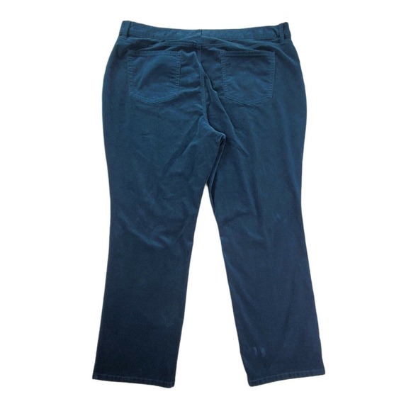 CC - St. John's Bay Straight Leg Corduroy Pants Womens 24W Solid Blue Stretch - Picture 2 of 8